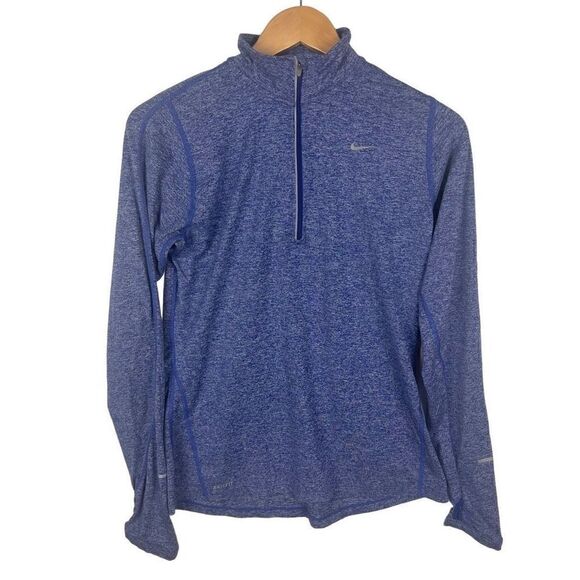 Nike Dri-Fit Running Half Zip Pullover Top Layer Long Sleeve Blue women’s size M - Picture 1 of 12